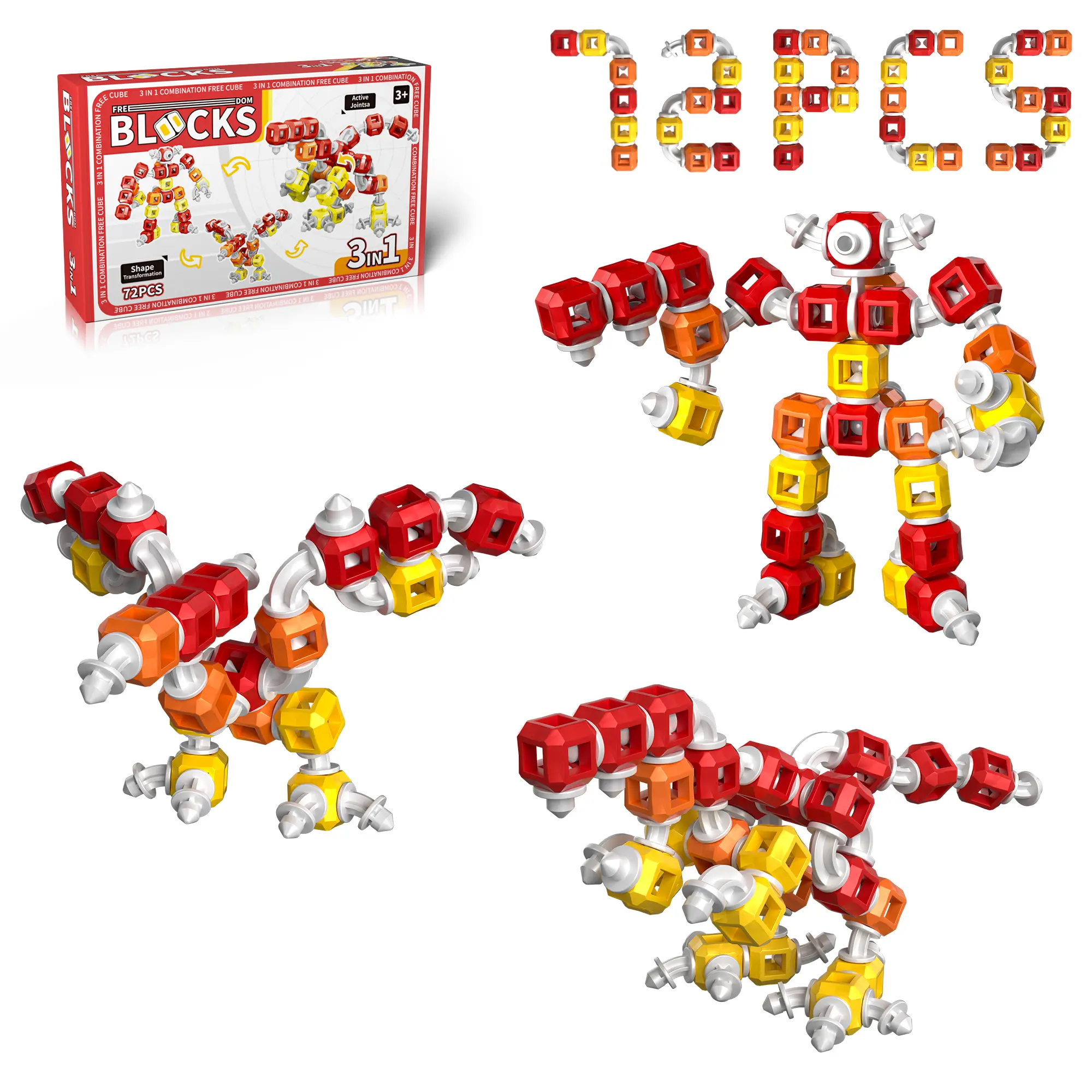 iLacven 3-in-1 Insect Robot STEM Building Toy, 72-Piece Brick Art Model Building Kit for Kids Ages 4-8, DIY Do It Yourself Open Ended Play Set, Reusable Disassemble, Portable On-the-Go, Gift-Ready Gift Ideas Packaging, Model Building Kits Creative Buildin
