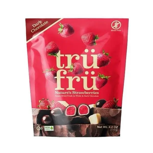 Tru Fru White & Dark Chocolate Covered Hyper-Dried Fresh Strawberries, 4.2 Ounce