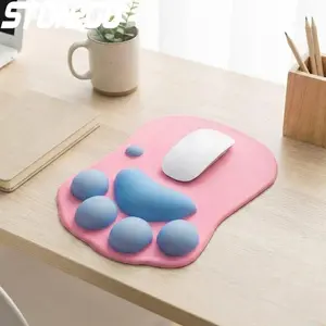 Cute Cat Paw Silicone Mouse Pad with Wrist Rest Non-Slip Desk Mat for Computer Laptop Gaming Accessories