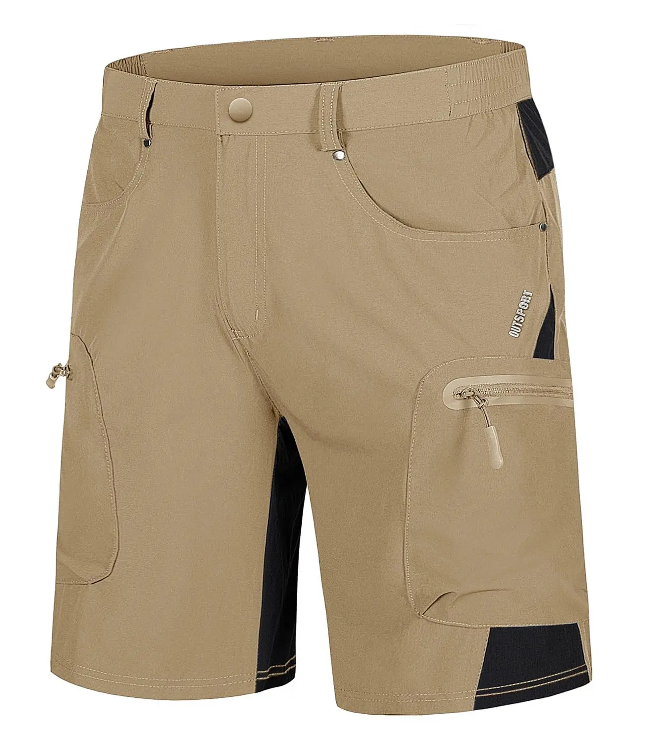 Men's Hiking Cargo Shorts 10" with Zipper Pockets Quick Dry Casual Stretch Golf Work Short Outdoor Summer