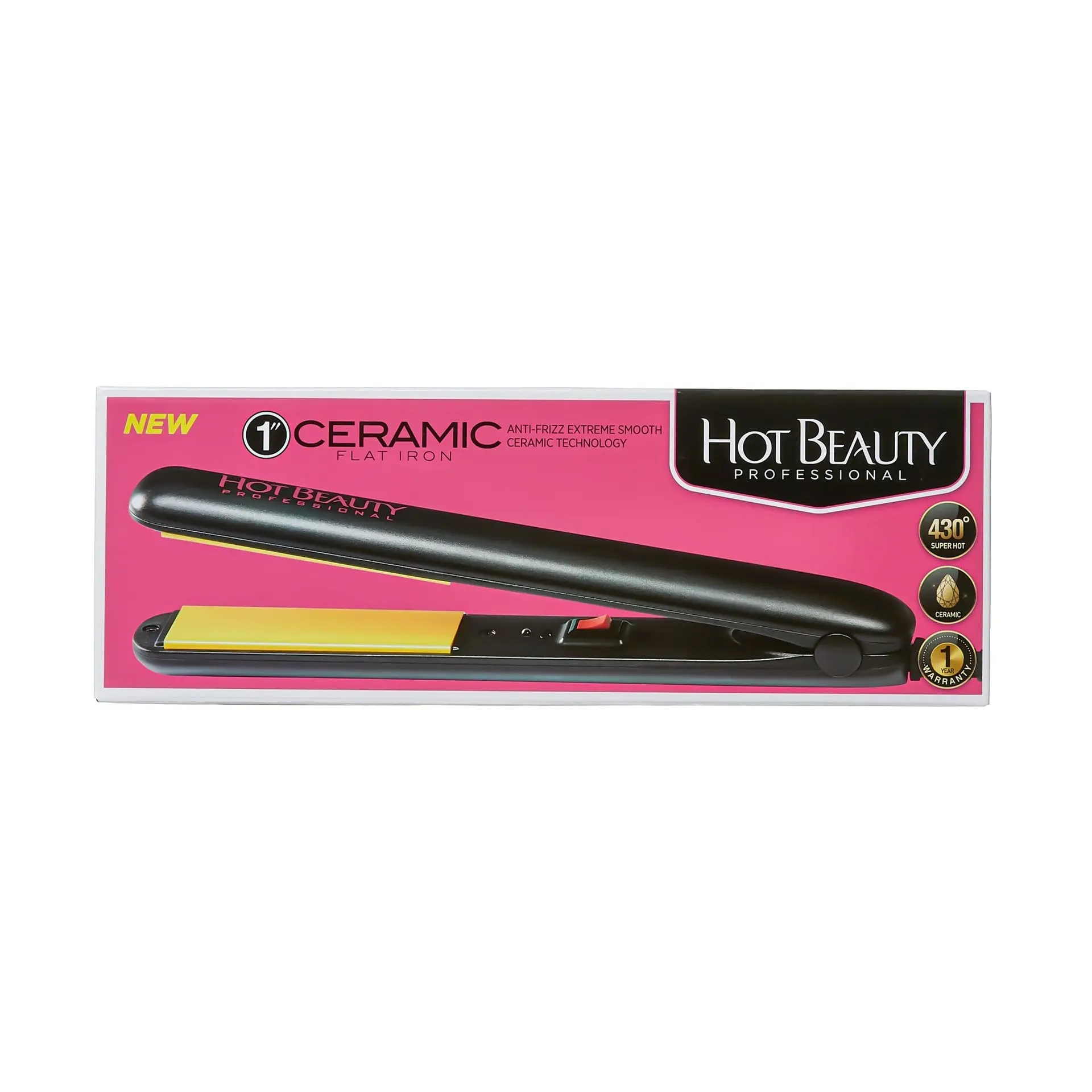 Hot Beauty Ceramic Flat Iron 1"