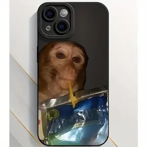 Monkey Sipping Caprisun Phone Case for iPhone17/ 16PROMAX/16PLUS/16PRO/16/15PROMAX/15PLUS/15PRO/15/14PROMAX/14PLUS/14PRO/14/13PROMAX/13PRO/13/12PROMAX/12PRO/12/11Promax/11Pro/11/Xsmax/11Promax/11Pro/11/Xsmax Gift Phone Case