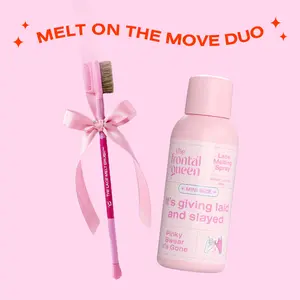 The Frontal Queen Melt On The Move Duo Mini Lace Melting Spray + Lace Melt Brush for Wigs | Invisible Lace Melt, No White Cast, Seamless Hairline, Travel Size Wig Spray Kit for Frontal & Closure, Precision Control Brush for Clean Application tiktokshopspr