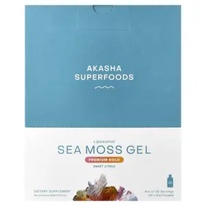 Akasha Superfoods Liposomal Sea Moss Gel, Sweet Citrus, 30 Packets, 0.5 fl oz (15 ml) Each