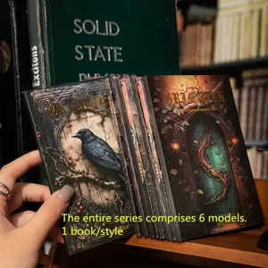 Gothic Light Paper Notebook Set, Classical Magic Book Series, Dark Magic 3D Realistic Journal DIY Craft Paper Decoration, Multi-Choice, Suitable for All Ages