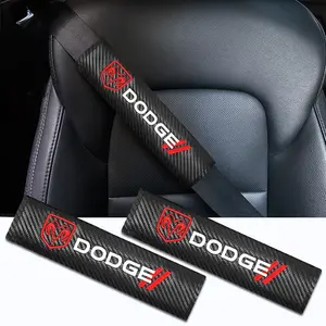 Dodge Charger Challenger Durango Seat Belt Pads, Leather Design, Soft Breathable Anti-Slip Comfort, 1/2 Pack, Ca Prop 65 Compliant