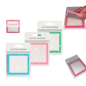 Glitter Sticky Notes,2025 New Sparkle Post It Notes,Cute Self Adhesive Note Memo Pads, Clear Translucent Memo Pads, Fun Small to Do List, Office Supplies for Lovely Gifts ，festival gift, Decoration Sticker(3PCS)