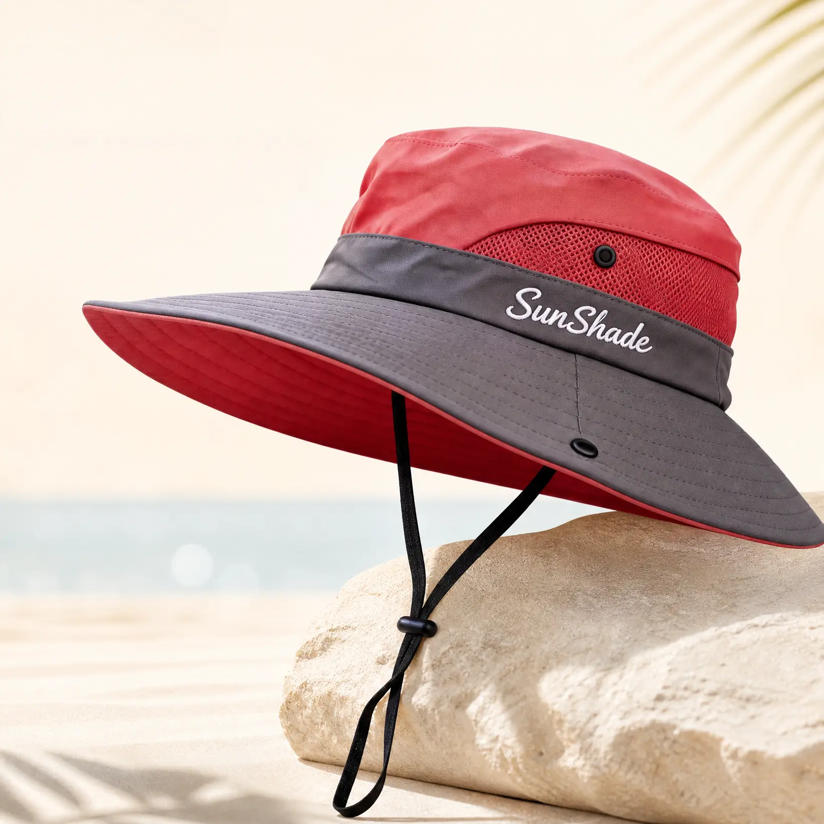 SunShade Breathable Boonie Hat, Wide Brim UPF 50+ Hat with Chin Strap for All-Day Outdoor Activities, Fishing, Hiking, Beach & More