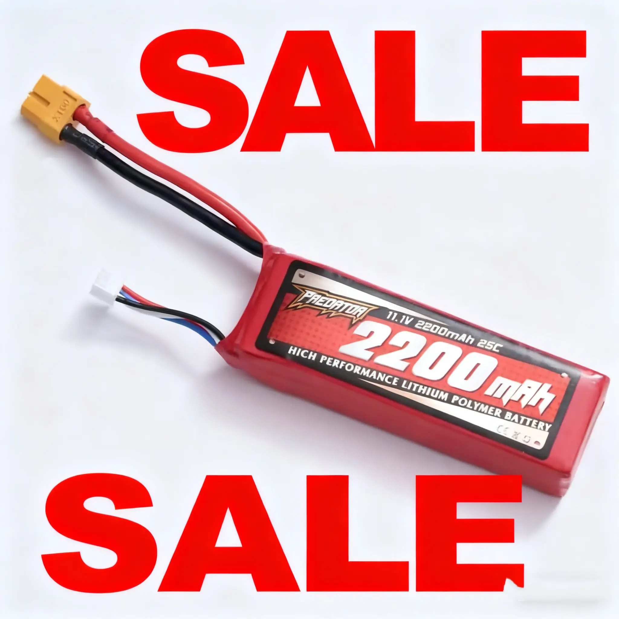 Battery 11.1V 2200mAh 25C XT60 Plug Lithium Ion Replacement （Suitable for 1300mm PA-18, 1220mm Ranger V1 & V2, 1500mm Maule, 64mm F-35 V2, 1400mm J-3, 1400mm Kingfisher, 1100mm A6M5 Zero, 1020mm F3A）