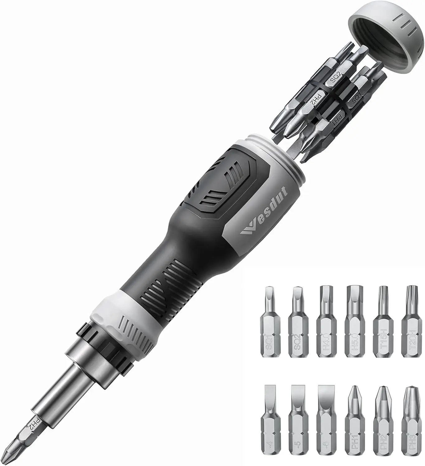 13-in-1 Ratchet Screwdriver Set with Magnetic Bits, Multi Tool Repair Kit for Home DIY & Auto Repairs