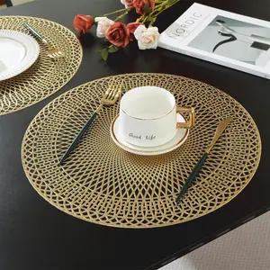 6/8pcs Hotel Restaurant Placemats, High-End Modern Round Insulation Mats, Table Mat, Home Kitchen Decorative Placemat, Protects Desktop, Wedding Christmas Party Decor