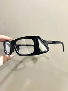Unisex Punk Style Geometric Frame Eyeglasses, Trendy Casual Eyeglasses for Everyday Use, Fashion Accessories for Outdoor Activities, Square Frame Glasses, Stylish Trendy Eyewear, Stylish Square Frames