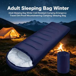 Adult Winter Sleeping Bag Cold Weather Camping Gear Lightweight Polyester Outdoor Equipment for Backpacking Hiking Travel and Emergency Survival