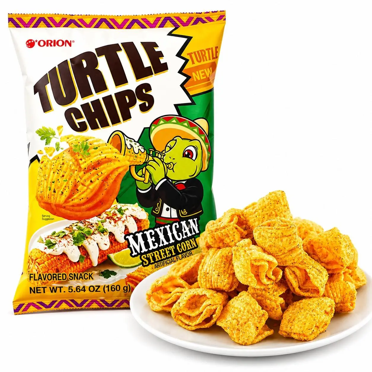Turtle Chips Korea Mexican Street Corn 5.64 oz 6 Huge Bags