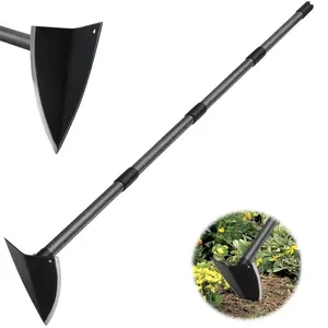 Hoe Garden Tool, Triangle Hoe Gardening Weeding Tool,Adjustable Long Handle Heavy Duty Manual Weeder Gardening Hand Tools for Weeding, Digging, Loosening Soil