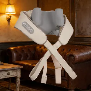 Golden Angle Shiatsu Massager 2-in-1 with Heat for Neck & Shoulder Pain Relief Portable Rechargeable Cordless Machine 4 Deep-Kneading Nodes