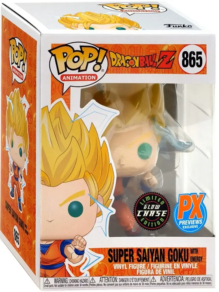 Funko Dragon Ball Z Super Saiyan Goku with Energy (Glow) ( Chase) PX Previews Exclusive Figure #865