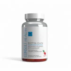 Biotin Gain Gummies - 60 Count, 10,000 mcg Biotin, AnaGain Extract, Strawberry Flavor, Dietary Supplement for Hair & Nail Health