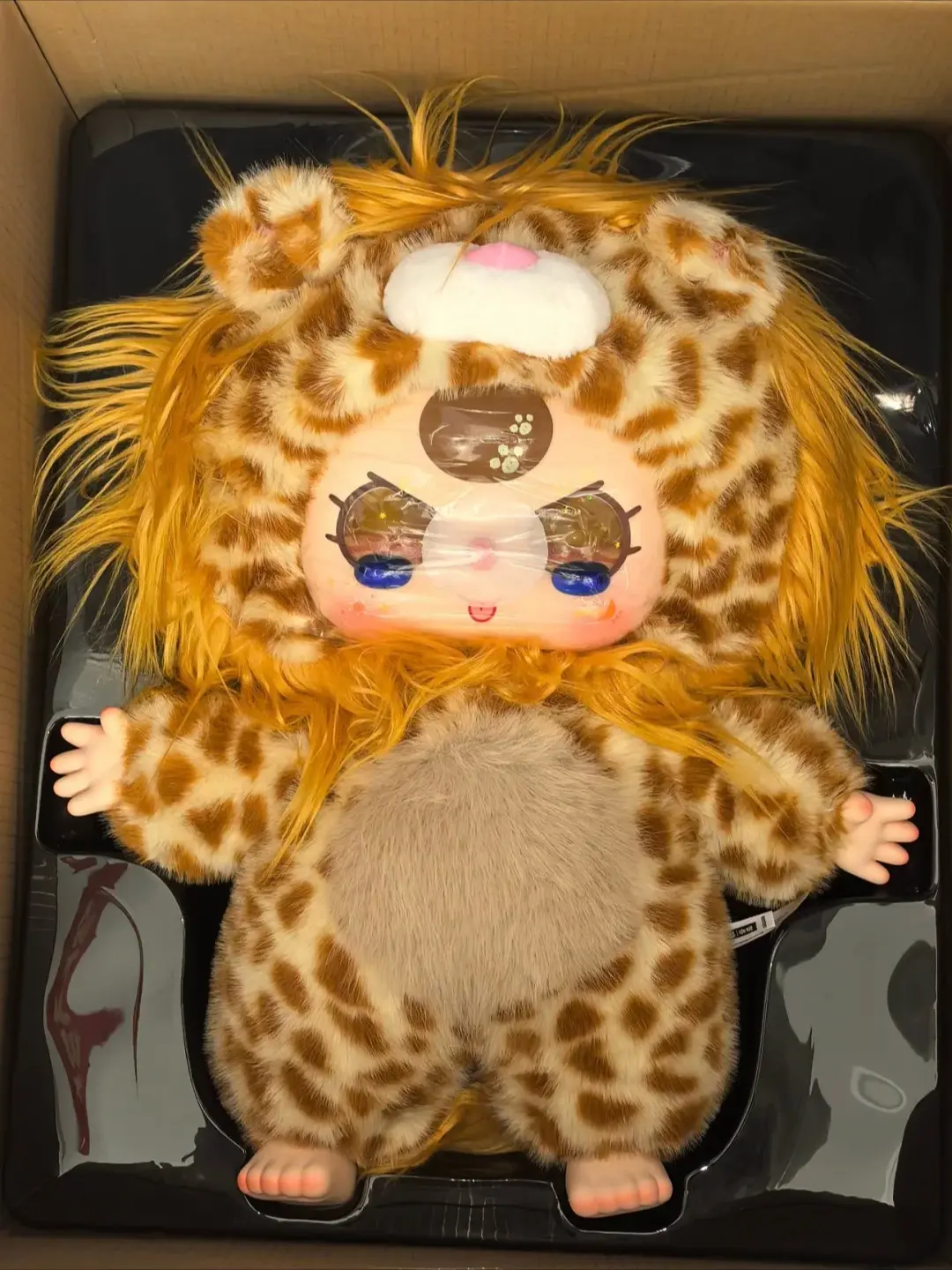 QU-Baby3 800% Limited Edition Leopard Plush Doll, Unisex Collecting Gift for Ages 12+, Leopard Print