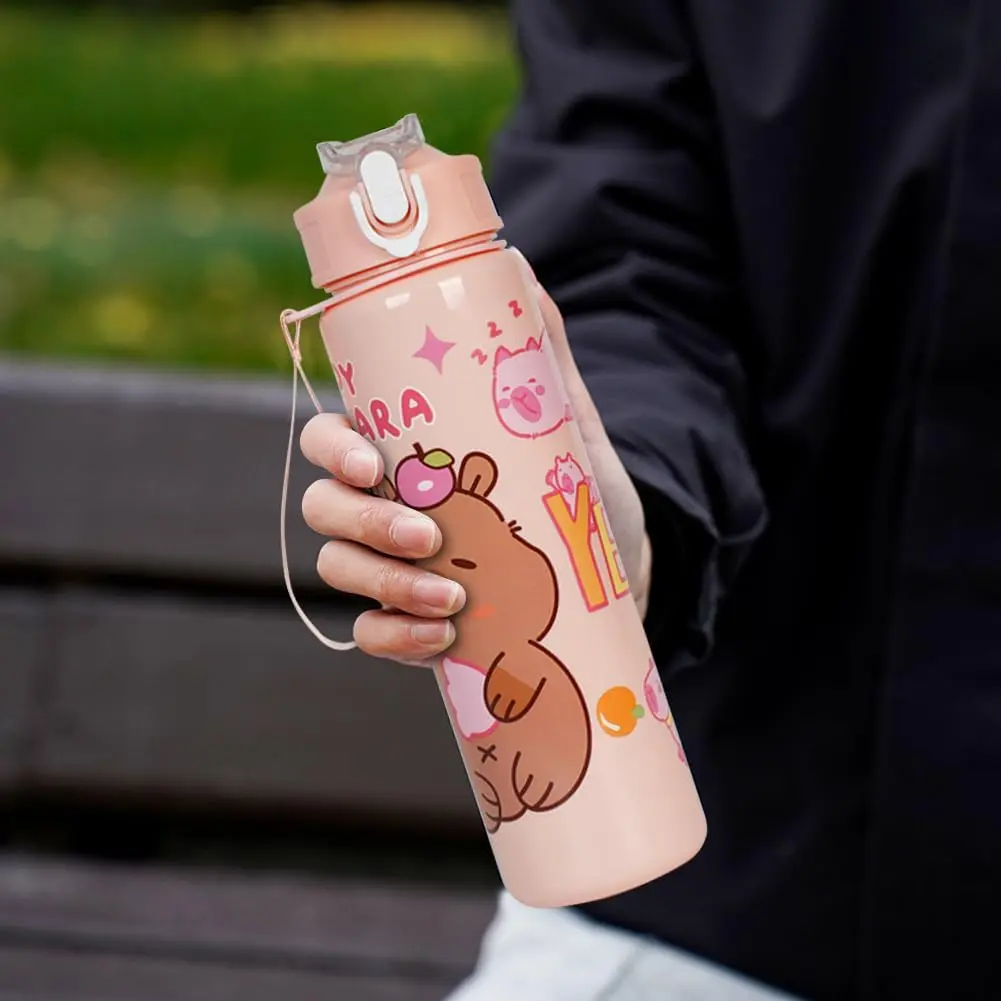 Cute capybara-themed thermos cup gifts for girls, teenagers and women, large-capacity lightweight cute travel outdoor water cup Bottle