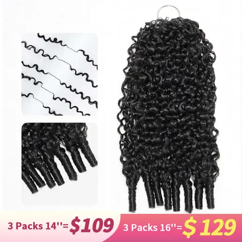 QVR Natural Black Burmese Curly Crochet Human Hair Extensions, Machine-Made Feather Style for Stylish Summer Looks