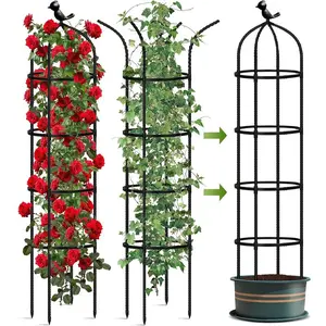 Adjustable Garden Trellis for Climbing Plants, Multifunctional Plastic and Fiberglass Support Cage for Potted Flowers, Indoor Home and Patio Decor Plant Tower, for Climbing Vegetable Plant, Climbing Planting Stand