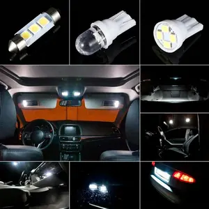 FCCEMC 42/20PCS LED Car Bulb Interior Light T10 6000K SMD Replacement Light Bulbs for Accessories Xenon White License Plate Reading Light Led Car Lights
