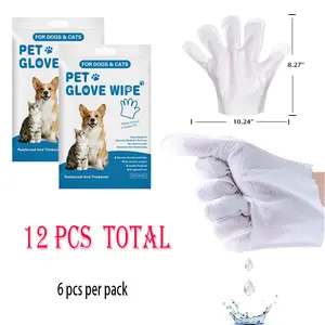 Deodorizing and Stain Removal No-Wash SPA Gloves for Cats and Dogs, Disposable Cleaning Gloves, Waterless Pet Bath Gloves, Quick Cleaning for Dogs and Cats! glove wipes earth rated dog wipes glove wipe jojoba oil