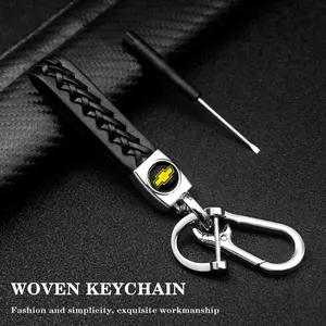 Chevrolet Keychain Set, Durable & Stylish Car Accessories, Perfect Fit for Cruze Malibu Trax Equinox Models, Enhance Your Vehicle Look, Leather Keychain