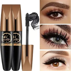 2pcs Waterproof Super Volumizing Mascara Long-lasting Formula Lengthens Thickens Lashes Intense Black Women's Cosmetics Perfect Gift for Mother's Day Valentine's Day Halloween Christmas Parties Makeup Pack,lash cluster kit