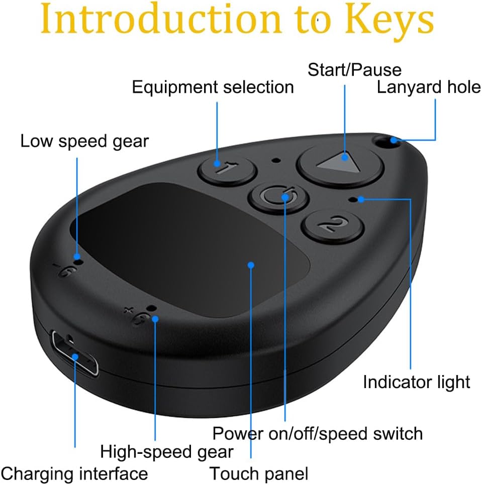 Bluetooth Screen Tapper Auto Clicker for TikTok App - Wireless Touchpad Remote Phone Tapper for iPhone & Android (iOS AssistiveTouch Required), Dual Device S1/S2, 2-Speed Silent Clicker (Black)