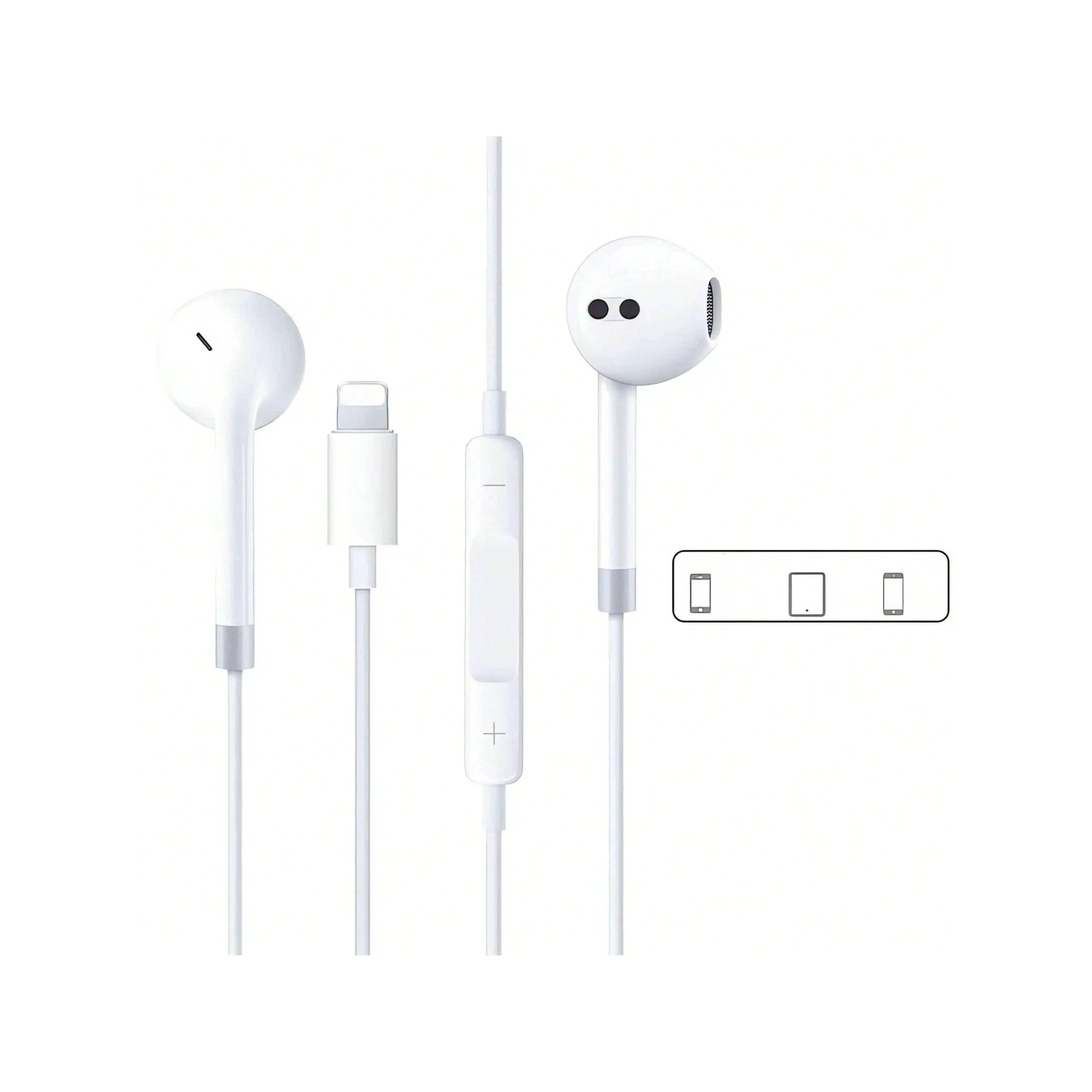 Lightning In-Ear Earphones Applicable IPhone14/13/12/11/7/8 Plus XS,With Lightning Connector, Wired Ear Buds For IPhone With Built-In Remote To Control Music, Phone Calls, And Volume