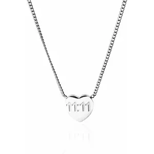 K Gold Angel Number Heart Charm Necklace with ."Chain with ."Extender - Spiritual Lucky Jewelry Featuring  :         for Women