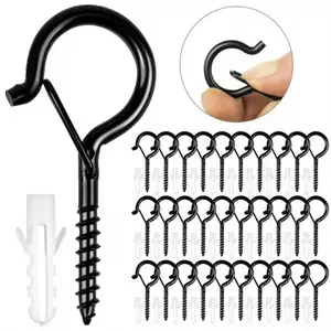 20pc Units of Q-Type Hooks That Can Be Easily Released, Perfect for Hanging Outdoor Halloween Light Strings, Plant Flower Baskets, Wind Chimes, And Bird Feeders. Features a Safety Buckle Design, Ideal for Christmas And Halloween Holiday Gi