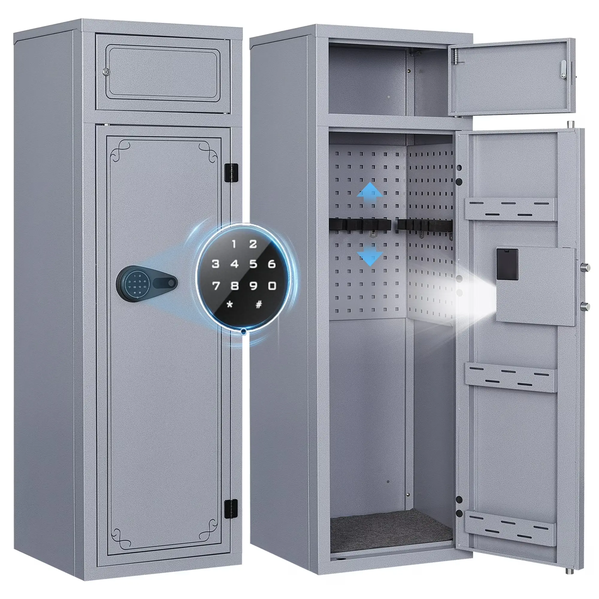 KAER 10-12 Gun Safe,Rifle Gun Safe for Home Rifle and Pistols,Gun Safes & Cabinets,Metal Gun Cabinet for Rifles and Shotguns,Shotguns Rifle Safe with Digital Keypad, Adjustable Shelves (Unassembled)
