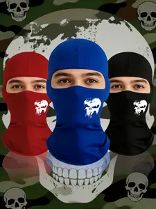 3pcs/2pcs/1pc Unisex Skull Printing Balaclava Mask Ski Mask for Men Women Suitable for Outdoor Sports Daily Wear Gift Hat
