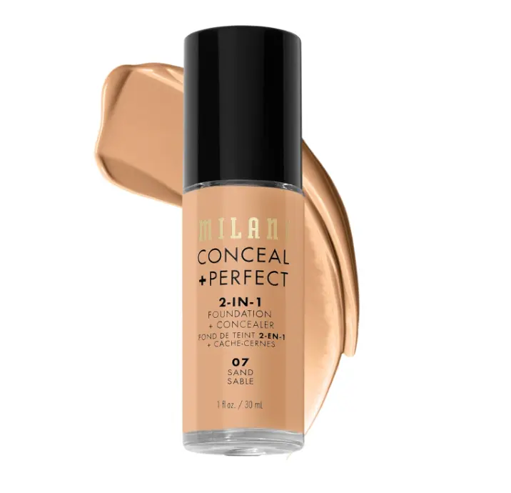 Milani Conceal + Perfect Liquid Foundation in Sand, 1 Fl. Oz.