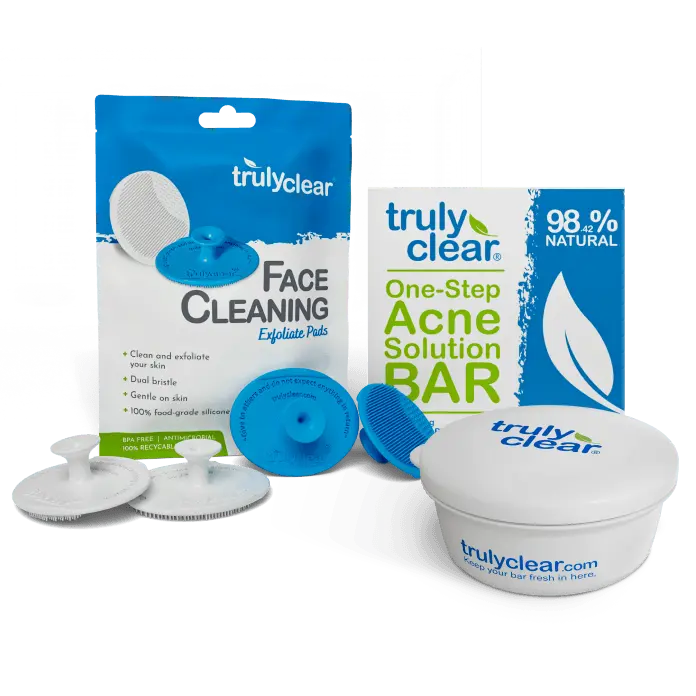 Truly Clear Complete Acne Solution Set with Expel Pads, Bar, and Cleanser for Skincare and Skin Repair