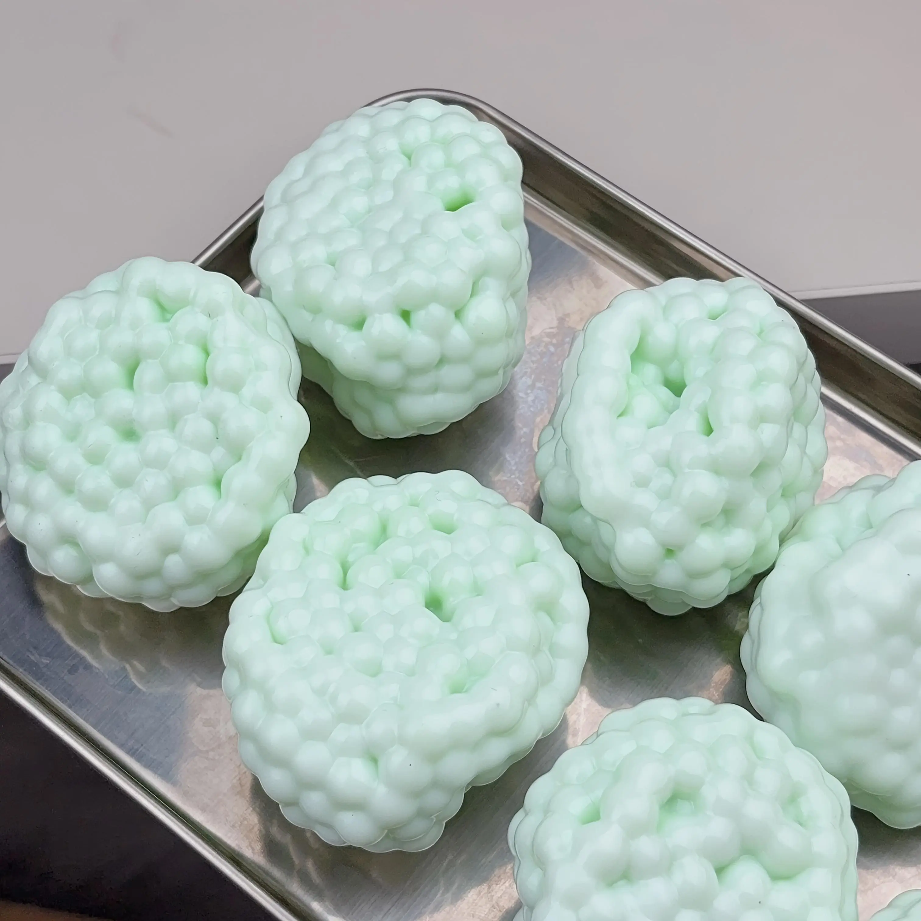 1PC double-layer handmade ice-skin ball, magical texture sand rolling ball toy, air-repellable handmade ball, a very nice toy suitable as an ideal gift for children and adults, fidget toy, a great gift for sharing Grape Crystal Mochi Set