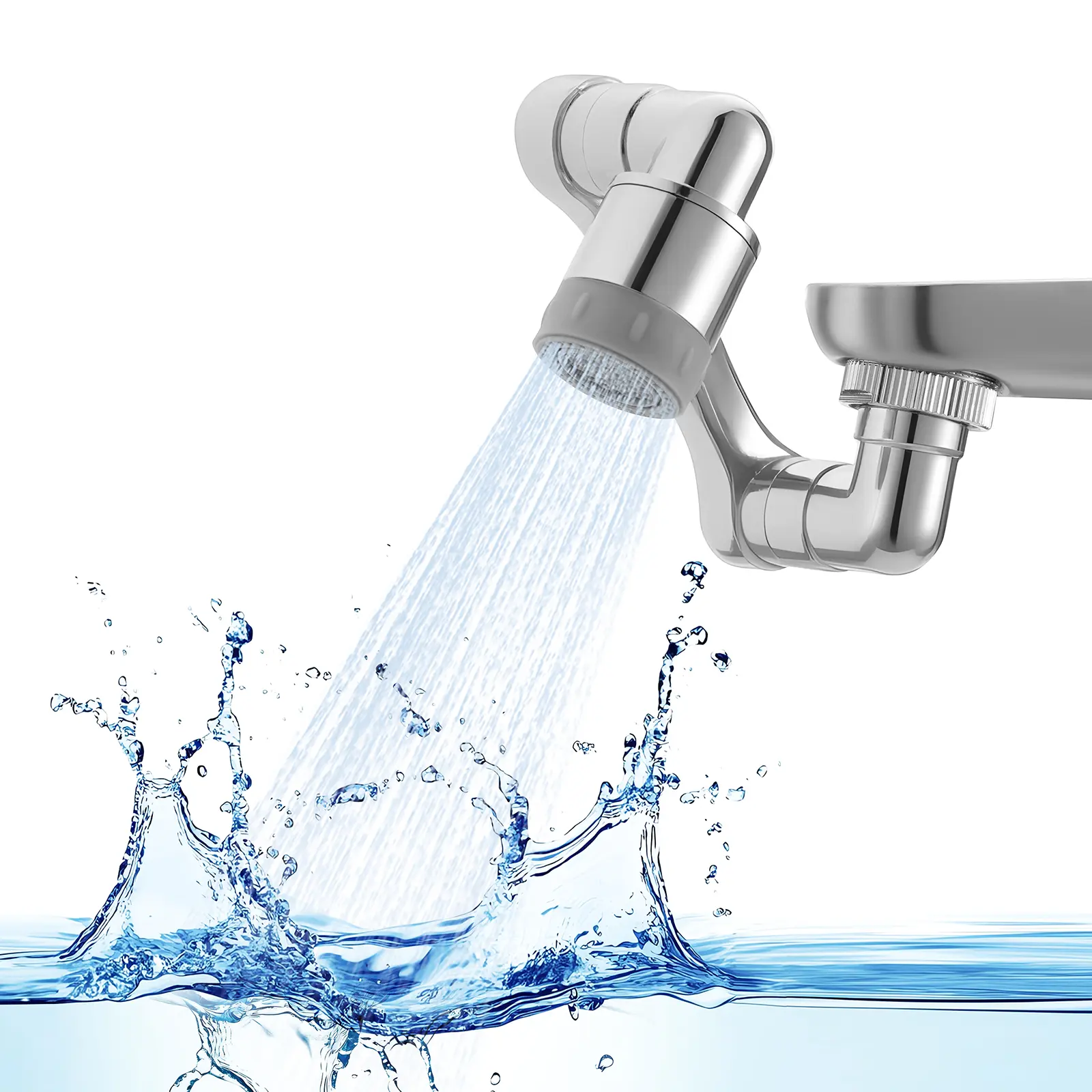 【Summerfinds】VEVOR 1080° Swivel Faucet Extender, 2 Sprayer Modes Sink Water Aerator Extension with Brass Robotic Arm, Filter Spray Attachment Kitchen Taps, Multifunctional Faucet Nozzle Attachment Kitchen Taps for Hand/Hair/Face Washing, Home Accessory