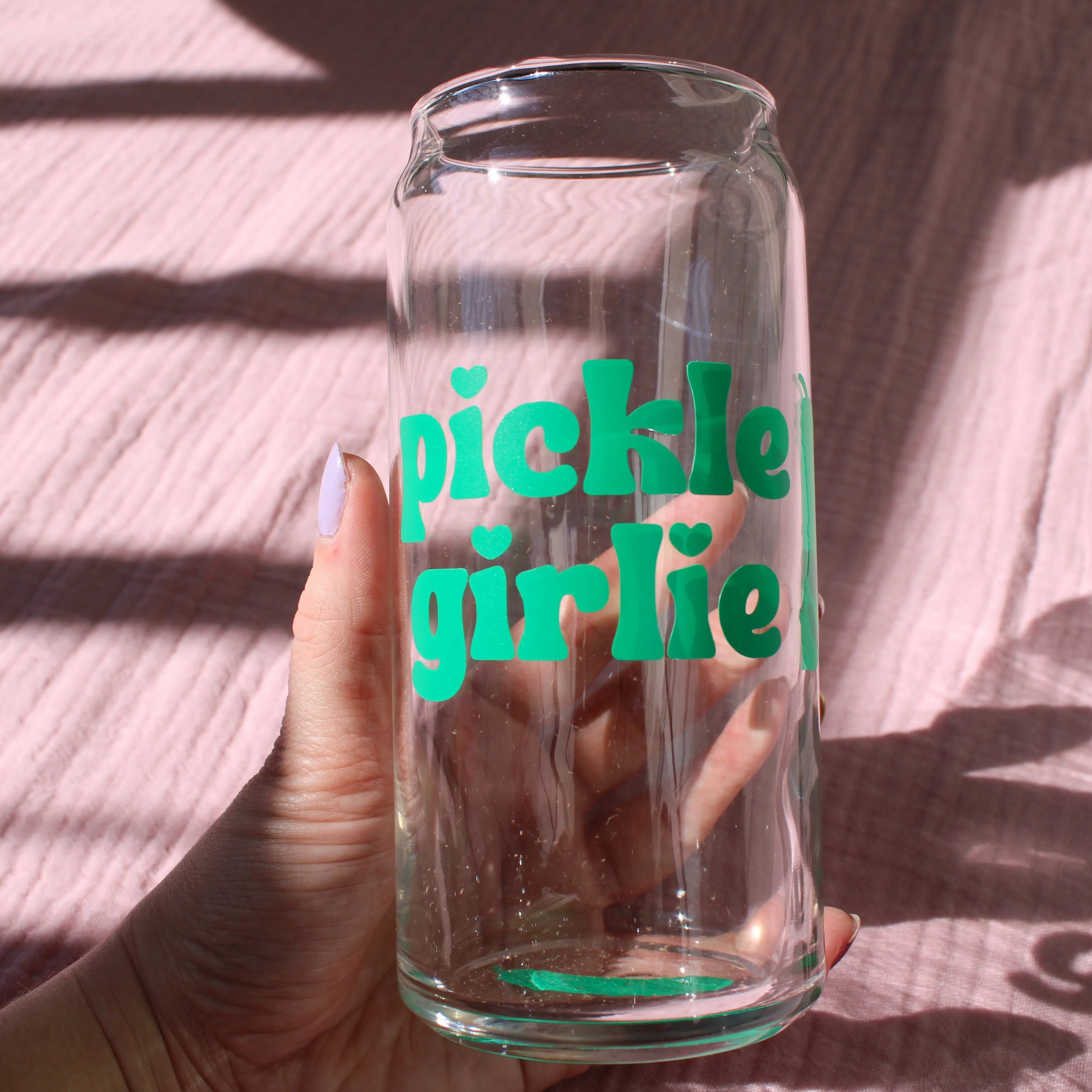 Metaphysical Marvels "Pickle Girlie" Funny Beer Can Glass Cup