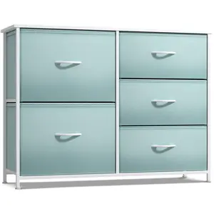 Sorbus Furniture Collection 5-Drawer Dresser Chest for Nursery, Playroom, or Bedroom - Pastel Colors