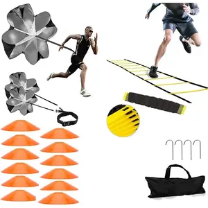 Agility Ladder, Speed Ladder, Speed  Equipment Set, 20ft Agility Ladder, 12 Soccer Cones, Running Parachute, Basketball Football Soccer  Equipment for , Youth, Adults