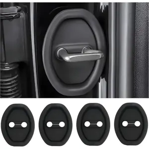4pcs Silicone Door Latch Protective Cover Shock Absorbing Car Door Lock Guard for Vehicle Locks Easy Installation