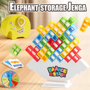 Stacking Game -32PCS Tetra Tower Game,Family Board for 2 Players Building Blocks Stacking Balance Games,Travel Party Early Educational Montessori Toys