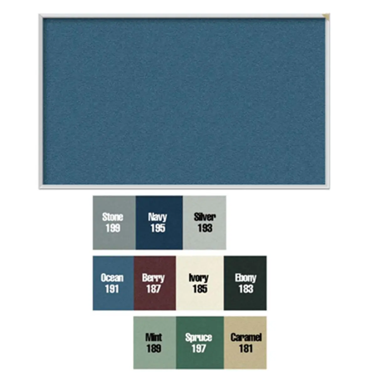 Ghent 18in x 24in Aluminum Frame Vinyl Tackboard - Navy, Prematak Surface, Textured, Washable, Fabric Backing for Durability, Classroom Supplies, 18 In. X 24 In., 18" X 24"