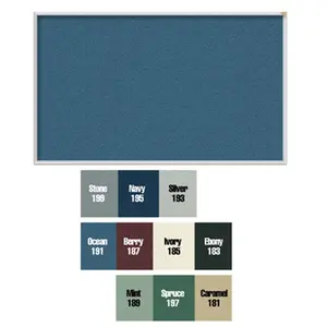 Ghent  18 in. x 24 in. Aluminum Frame Vinyl Tackboard - Navy, Prematak Surface, Classroom Supplies
