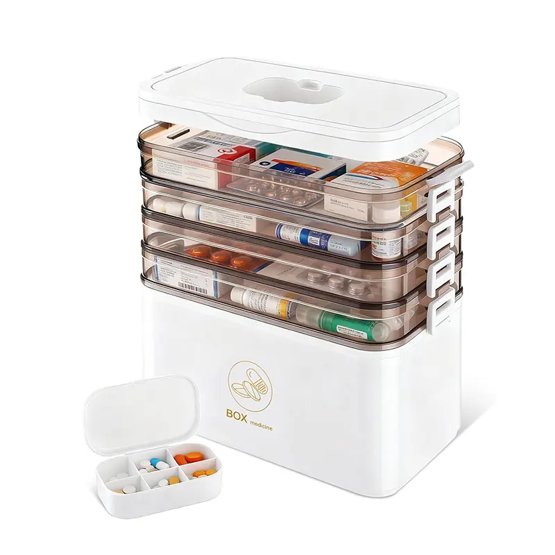 Mother's Day Gift | Multi-Layer Large-Capacity Medicine Storage Box | Foldable Organizer for Home, Bathroom & Travel | Perfect for Storing Medicines, Vitamins & Supplements