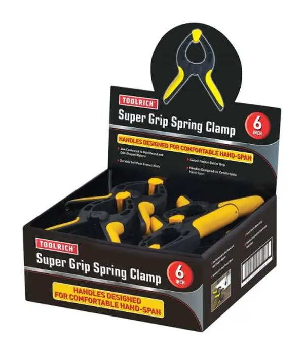 ToolRich Super Grip Clamps, 12-Pack - Durable 6 Inch Size with Soft Pads & Comfortable Grip for Securing Round and Odd-Shaped Objects, Swivel Pad, Scooters Equipment, Round Objects, 3.9 Lbs, Padded Handles