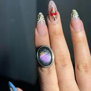 Purple Pink Labradorite Handcrafted Transformative Ring
